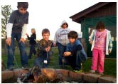 Kids around the campfire